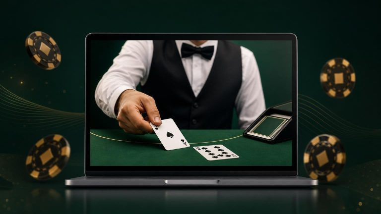 Dealer dealing blackjack cards